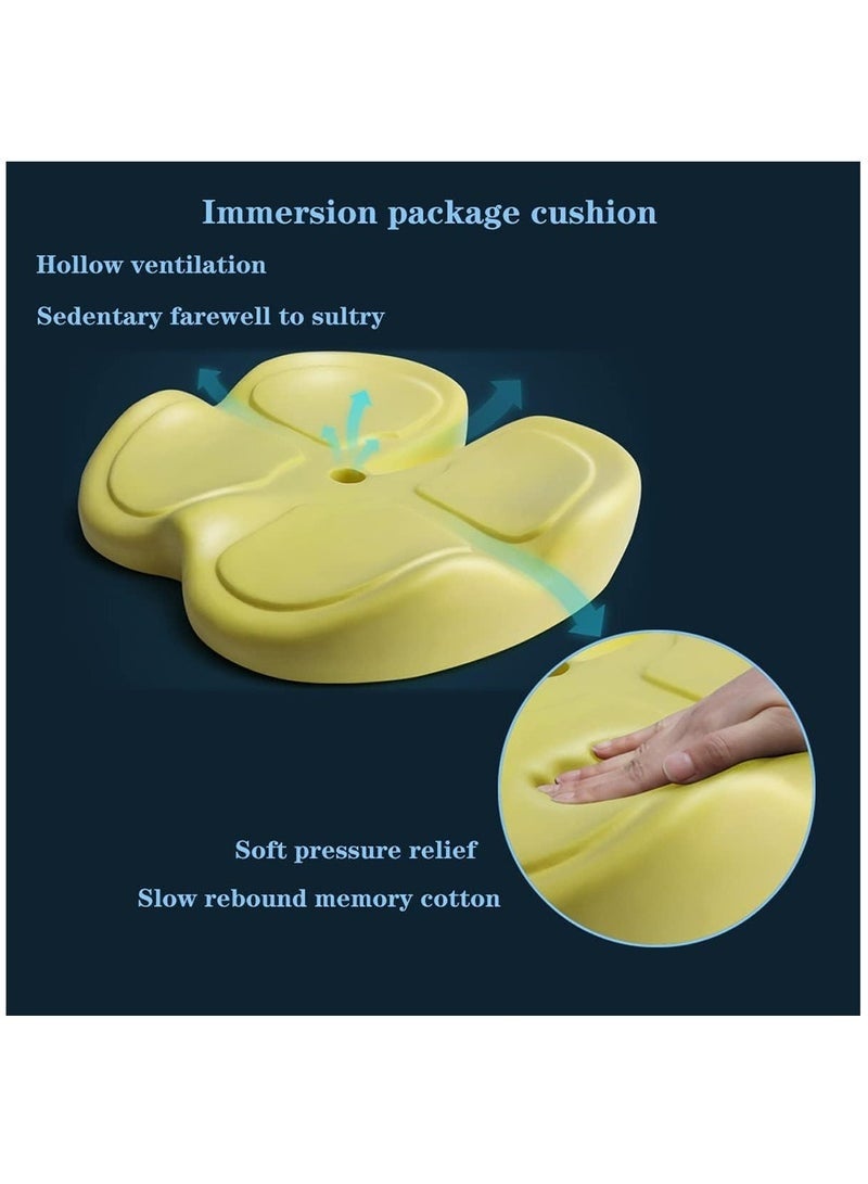 MEDOOSI Memory Foam Seat Cushion Orthopedic Ergonomic Design for Tailbone Coccyx Sciatica Back Pain Relief High Density Pressure Relief Cushion for Office Chair Car Wheelchair Long Sitting Non-Slip Removable Cover - Image 3